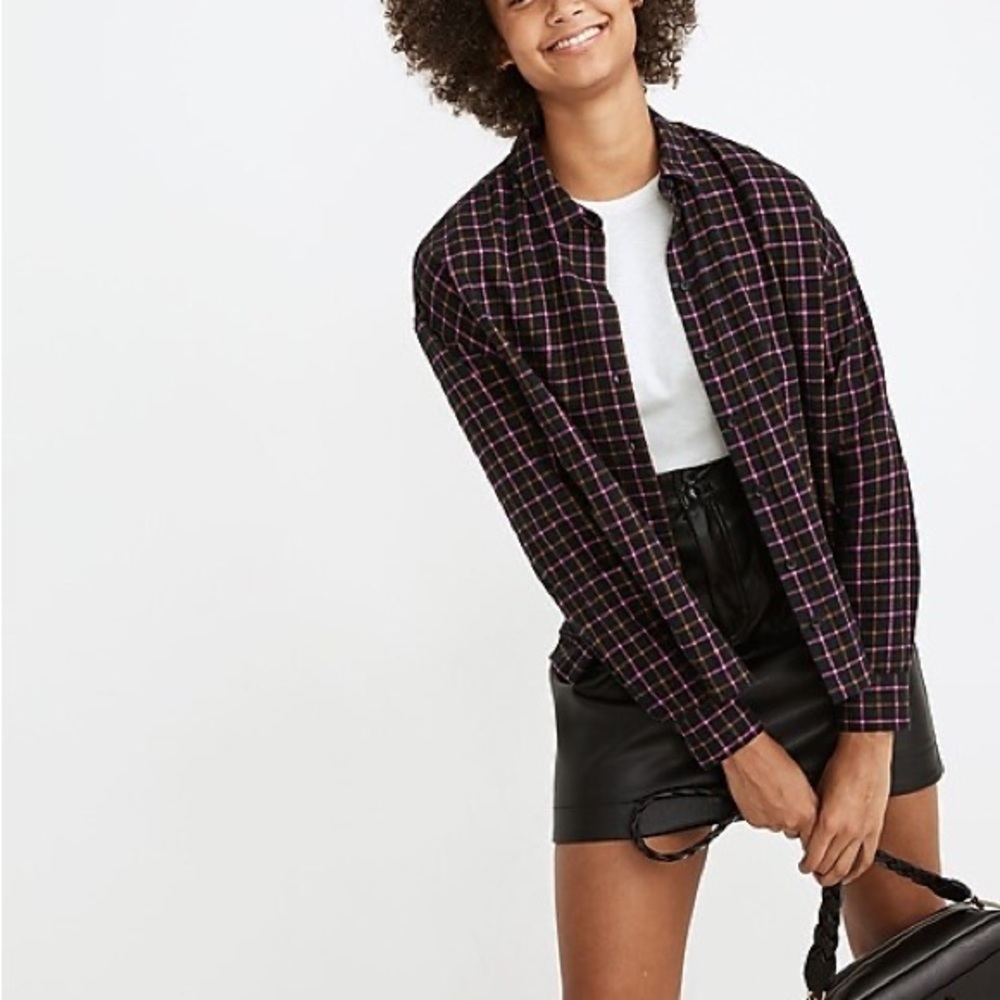 Madewell Flannel Westlake Shirt in Stoppard Plaid sz XS